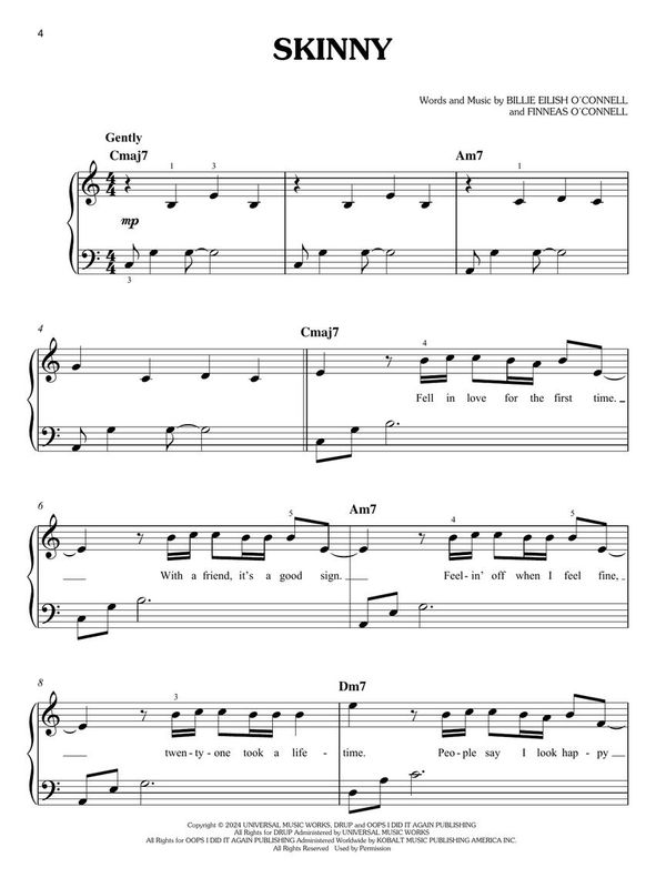 Billie Eilish – Hit Me Hard and Soft - Easy Piano