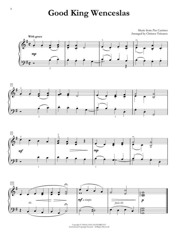Simply Christmas - 24 Short and Stylish Piano Arrangements of Favorite Carols arr. Christos Tsitsaros