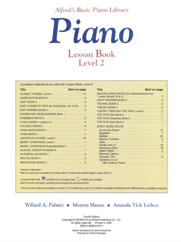 Alfred's Basic Piano Library - Lesson, Book 2 *