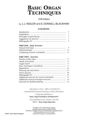 Basic Organ Techniques - Organ Method Book by Keeler and Blackham