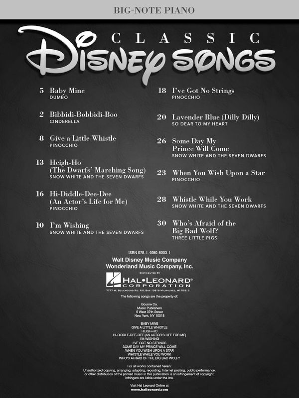 Classic Disney Songs - Big Note
