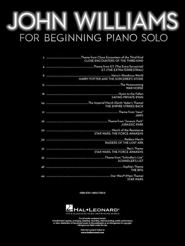 John Williams for Beginning Piano Solo (Big Note)