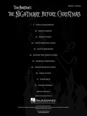 Nightmare Before Christmas - Piano/Vocal Selections from the Movie