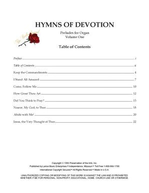Hymns of Devotion, Vol. 1 - Preludes for Organ arr. Larry Beebe