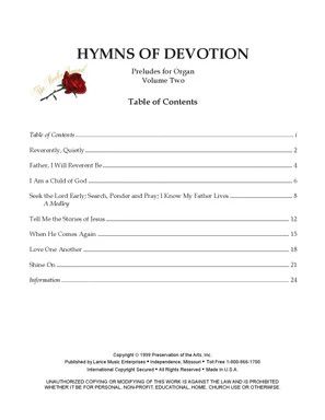 Hymns of Devotion, Vol. 2 - Preludes for Organ arr. Larry Beebe
