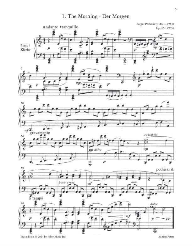 Music for Children: 12 Easy Pieces Op. 65 (Musik für Kinder) by Prokofiev
