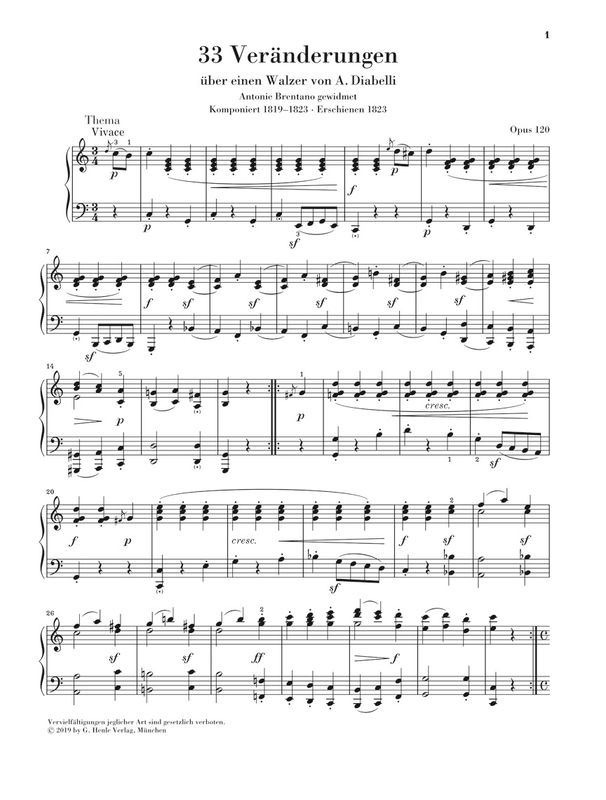 Beethoven - Diabelli Variations, Op. 120 (Henle)