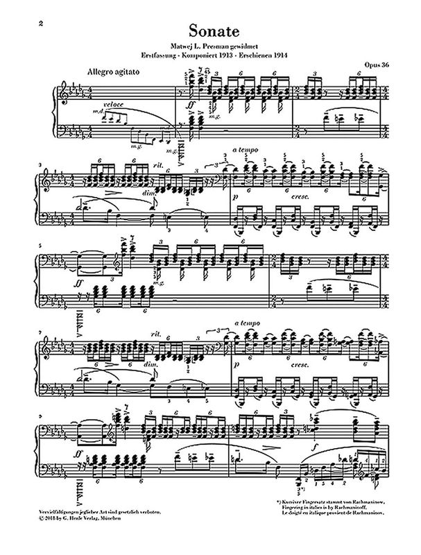 Rachmaninoff - Piano Sonata No. 2 in B-flat minor, Op. 36 (1913 and1931 Versions) (Henle)