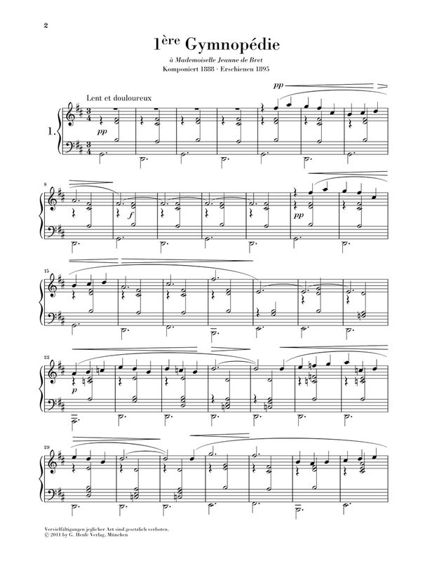 Satie - Gymnopedies (Henle)