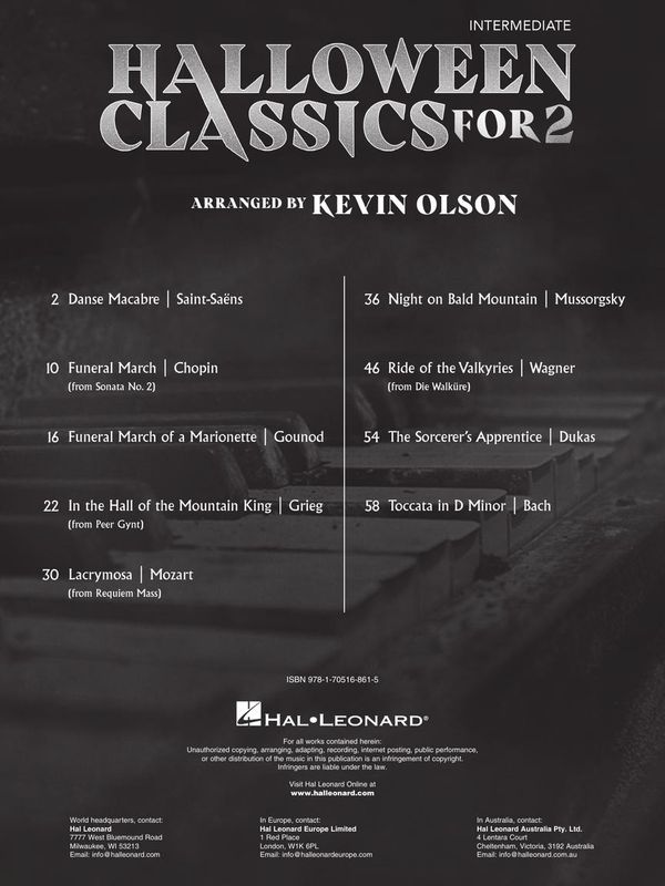 Halloween Classics for Two arr. Kevin Olson