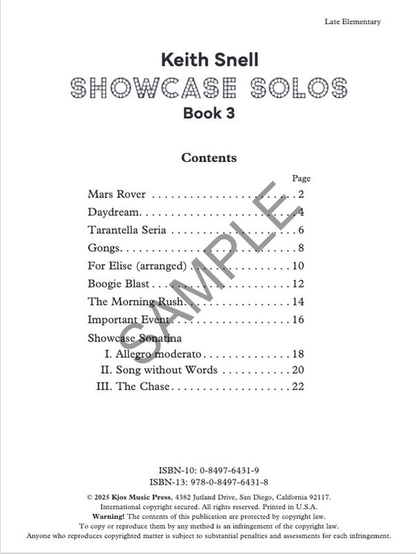 Showcase Solos, Book 3 by Keith Snell
