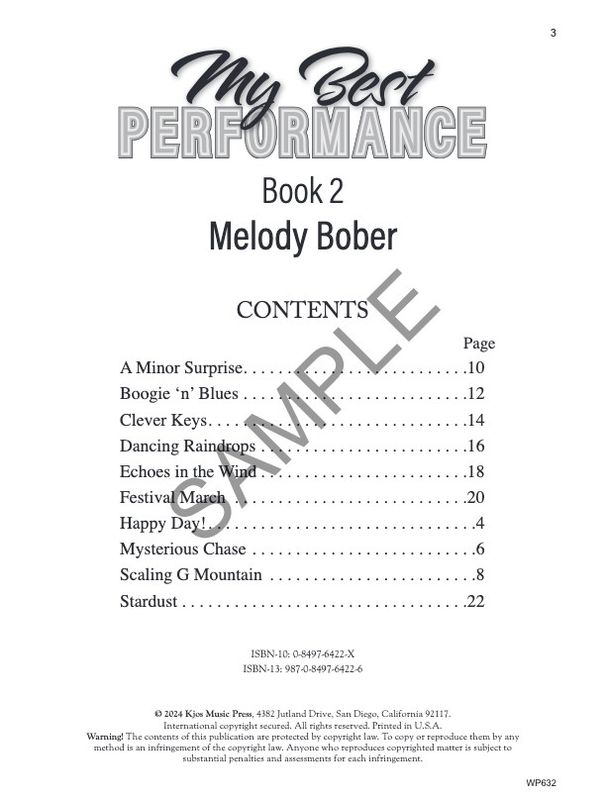 My Best Performance, Book 2 by Melody Bober