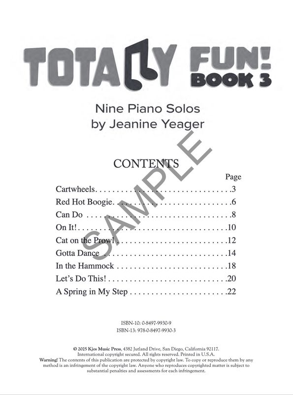 Totally Fun! Book 3 by Jeanine Yeager