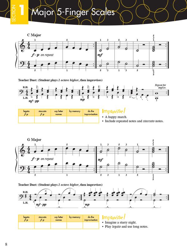 Piano Adventures Scale and Chord, Book 1 - Five-Finger Scales and Chords