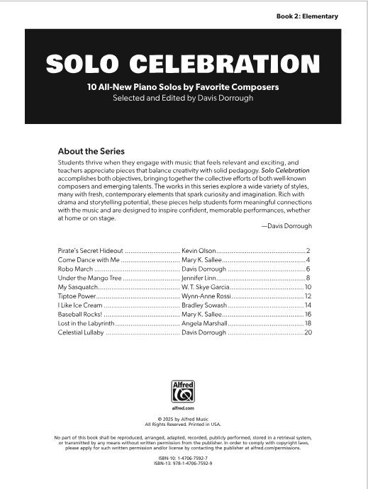 Solo Celebration, Book 2 - 10 Elementary Piano Solos