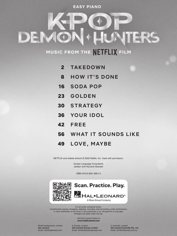 KPop Demon Hunters - Music from the Netflix Film - Easy Piano