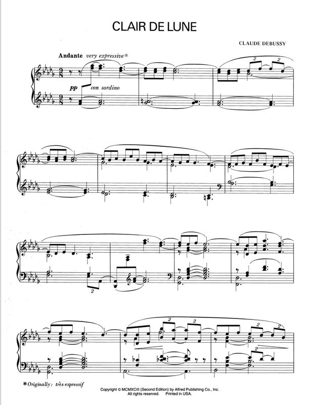 Clair de Lune by Claude Debussy ed. Willard A. Palmer