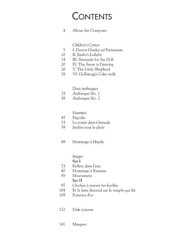 Debussy Favorite Piano Works