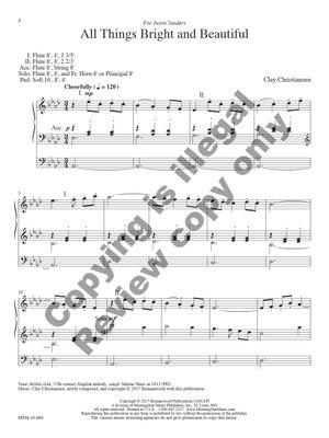 All Things Bright and Beautiful: Eight Hymn Settings for Organ arr. Clay Christiansen