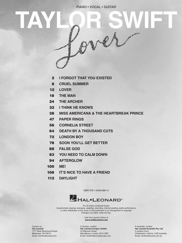 Taylor Swift - Lover PVG