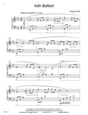 Irish Ballad - Intermediate Piano Solo by Peggy O’Dell