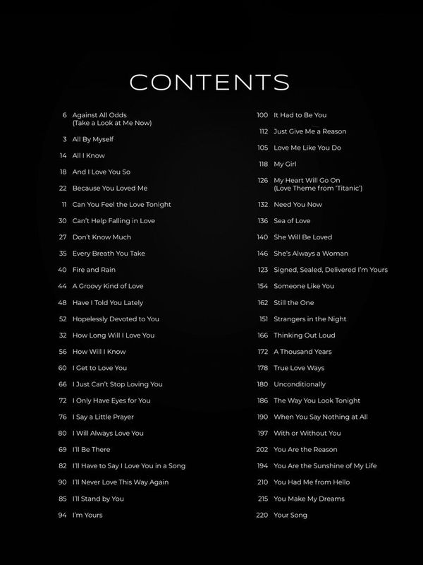 First 50 Love Ballads You Should Play on Piano