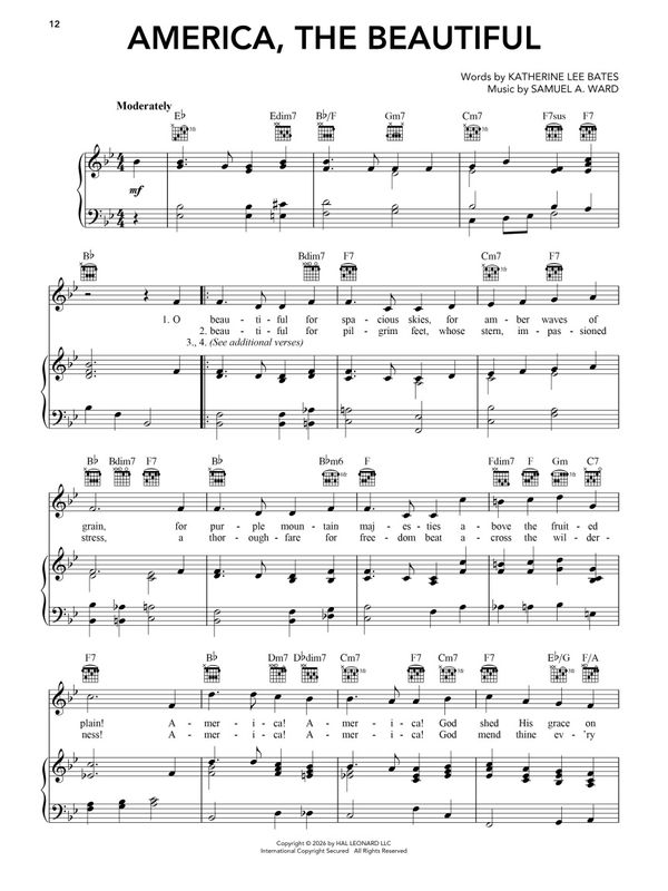 America Celebrates - A Songbook for America's 250th Birthday PVG