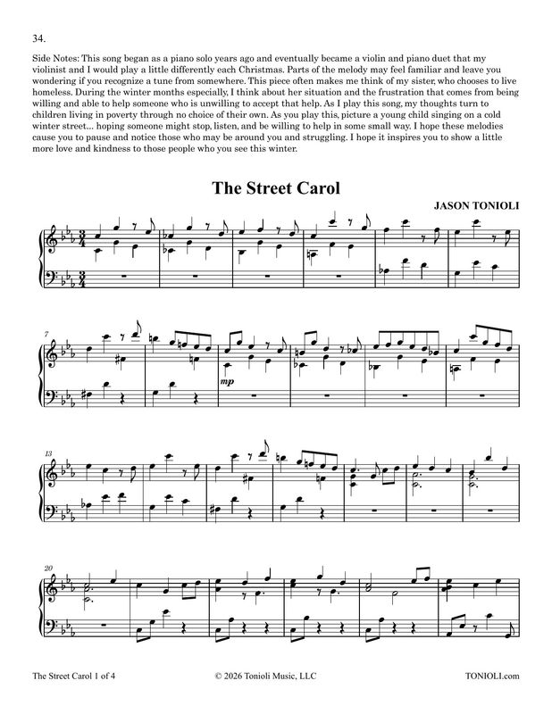 Winter Carols - Christmas Piano Solos by Jason Tonioli
