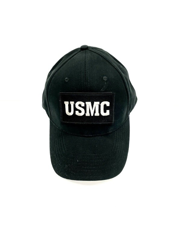 E2209 - Black Cap w/ USMC -Velcro- Patch