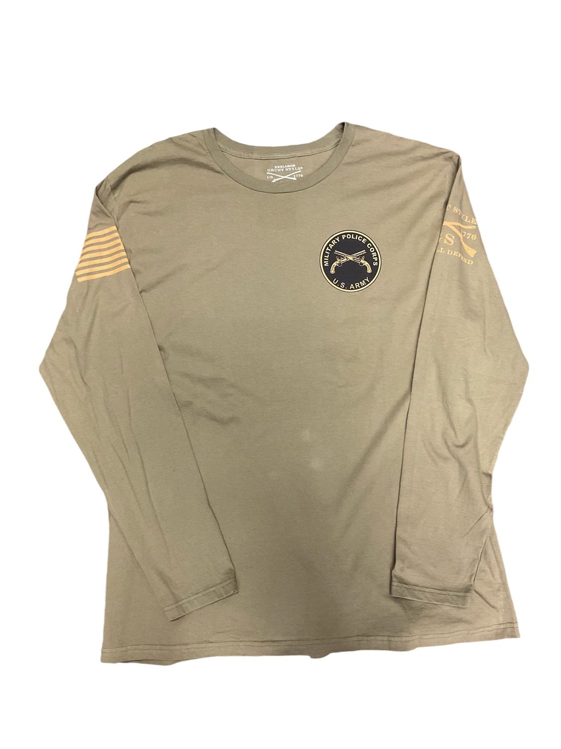C812 - Grunt Style Long Sleeve T-Shirt with Regimental Crest ** Exclusive to our shop **