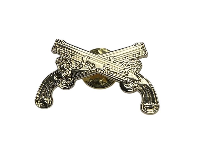 Crossed Pistols Lapel Pin - Gold