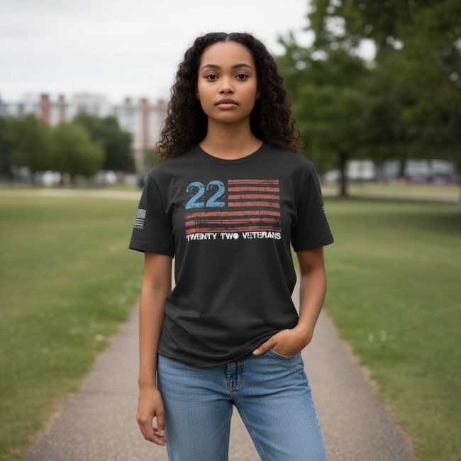 C22 - 22 Veterans Flag T-Shirt