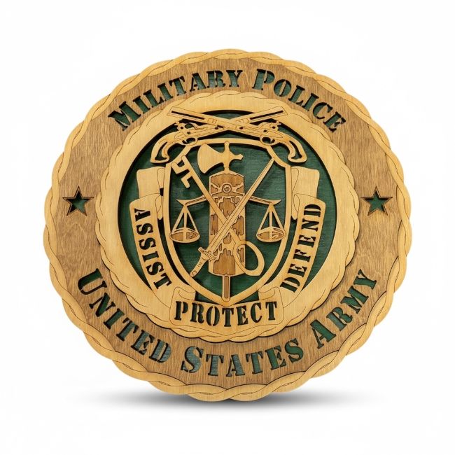 Regimental Crest Custom Laser Accents Wooden Art