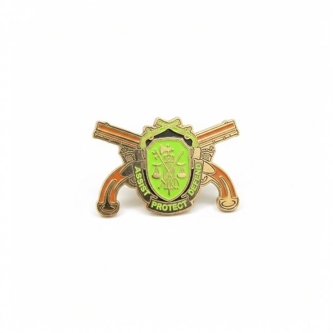 Military Police Glow in the Dark Crossed Pistols Coin