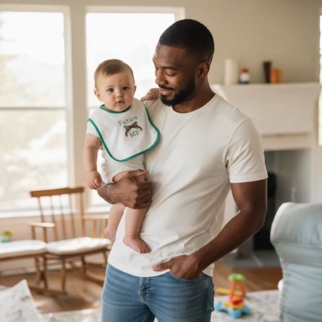 Baby Bib w/ Future MP and Crossed Pistols Embroidery