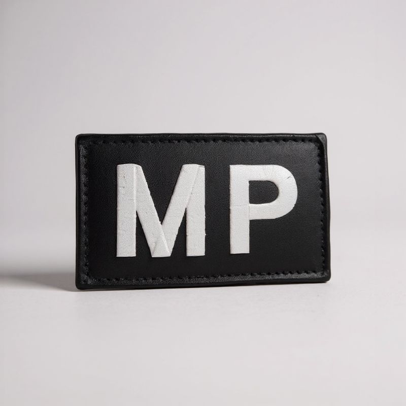 Black MP Hook and Loop Patch - Black/ White