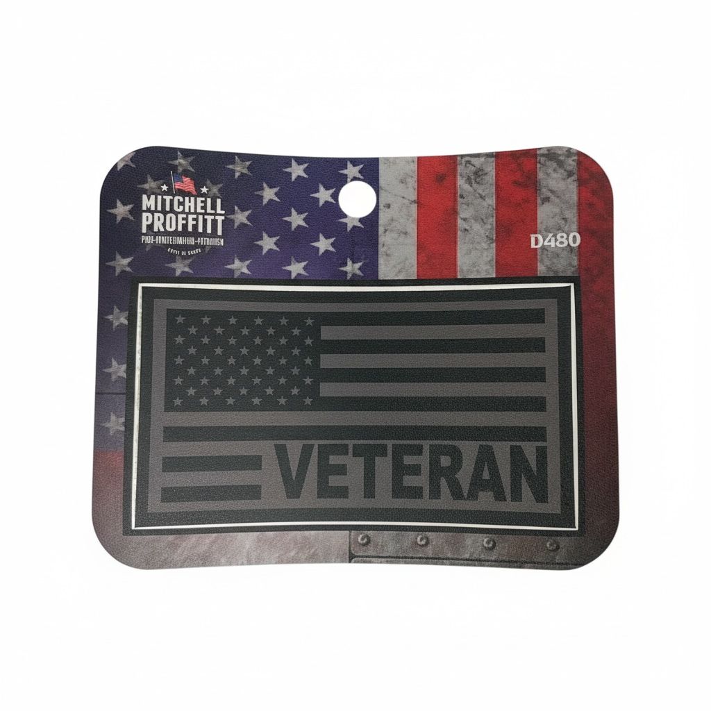 Veteran within Grey Flag Sticker