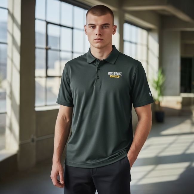 Men's Tech Polo w/ MP Veteran - Black