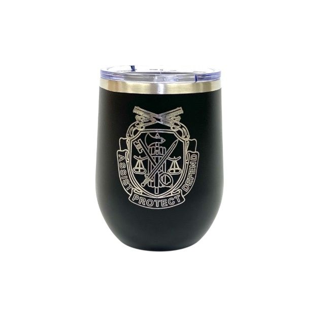 Regimental Crest Wine Tumbler - Black