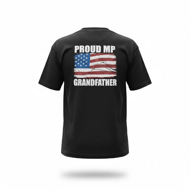 Proud Military Police Grandfather w/ American Flag Shirt