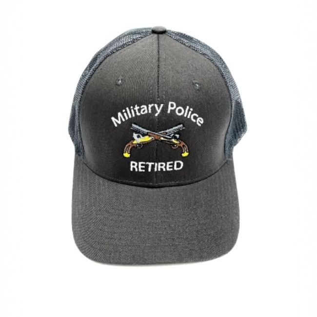 Military Police Retired with Crossed Pistols Hat  Charcoal