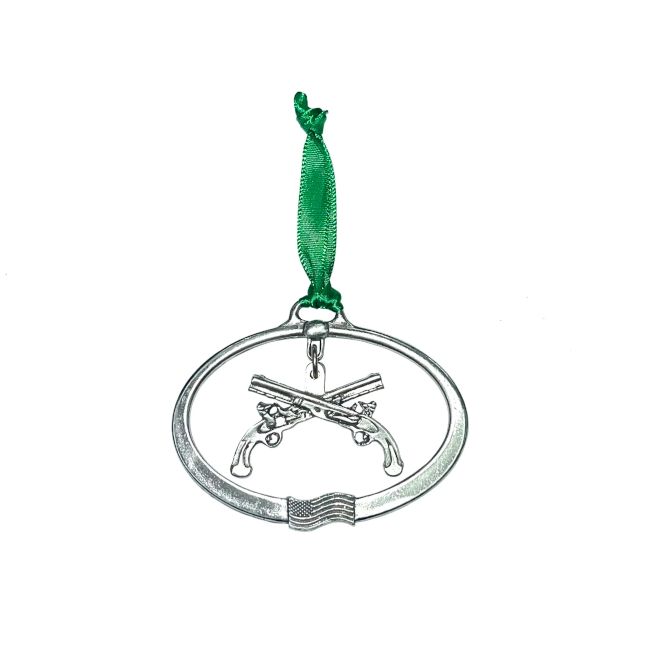 Crossed Pistol Pewter Ornament