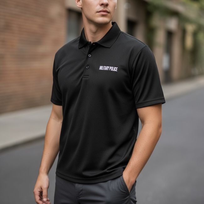 Military Police Black Under Armour Polo