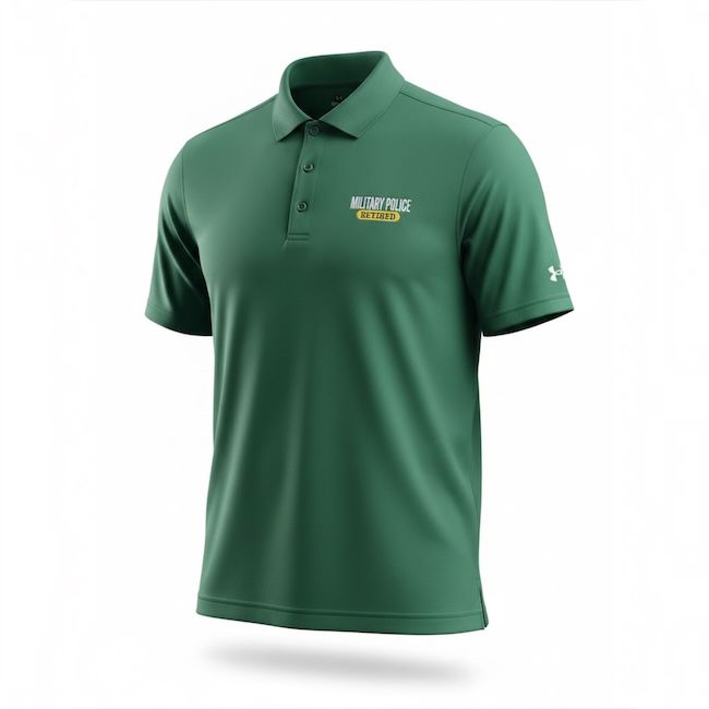 Military Police Retired Green Under Armour Polo