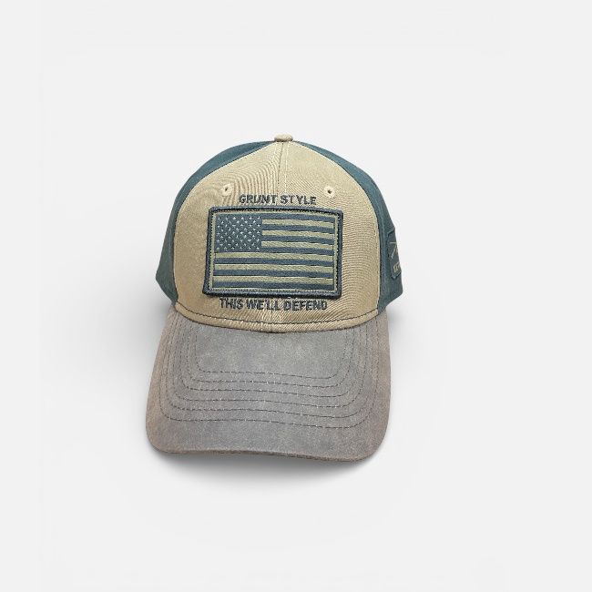 Veteran Flag Hat/ Grunt Style
