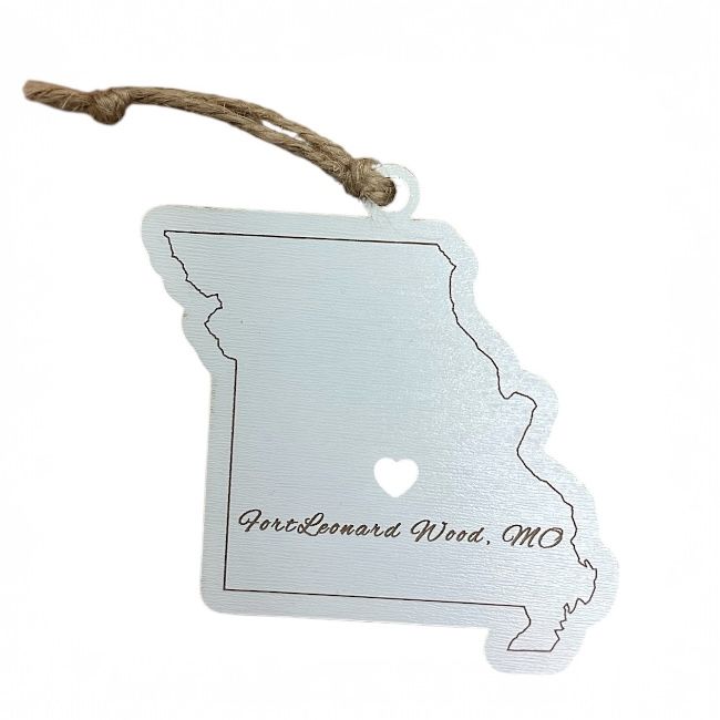 Fort Leonard Wood Ornament - White