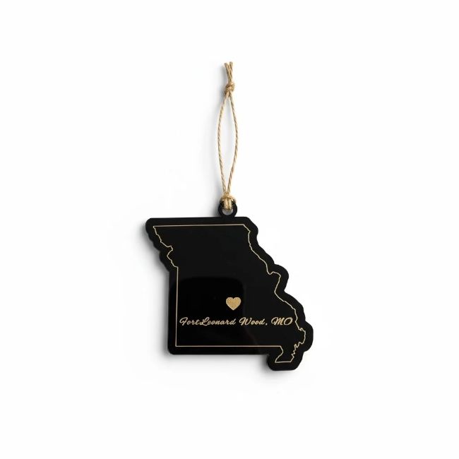 Fort Leonard Wood Ornament - Black