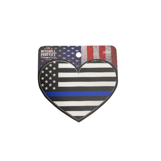 Thin Blue Line (Police) Heart Shape