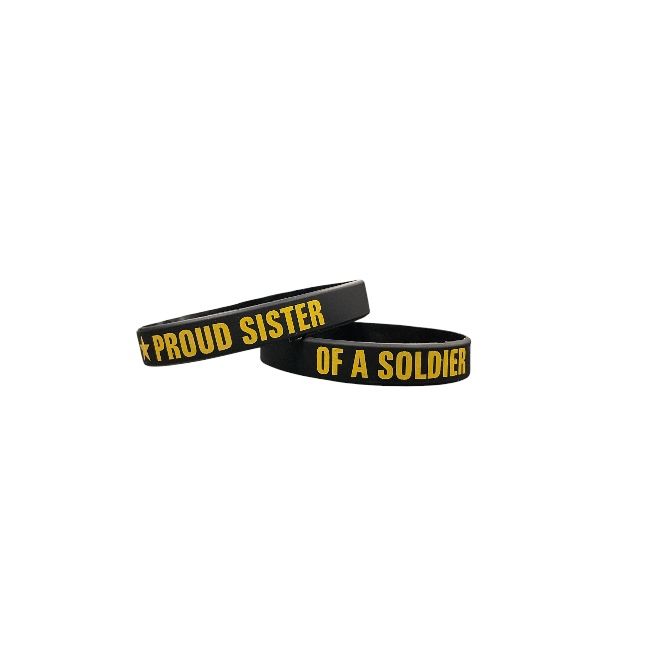 Proud Sister of a Soldier Silicone Wrist Bracelet