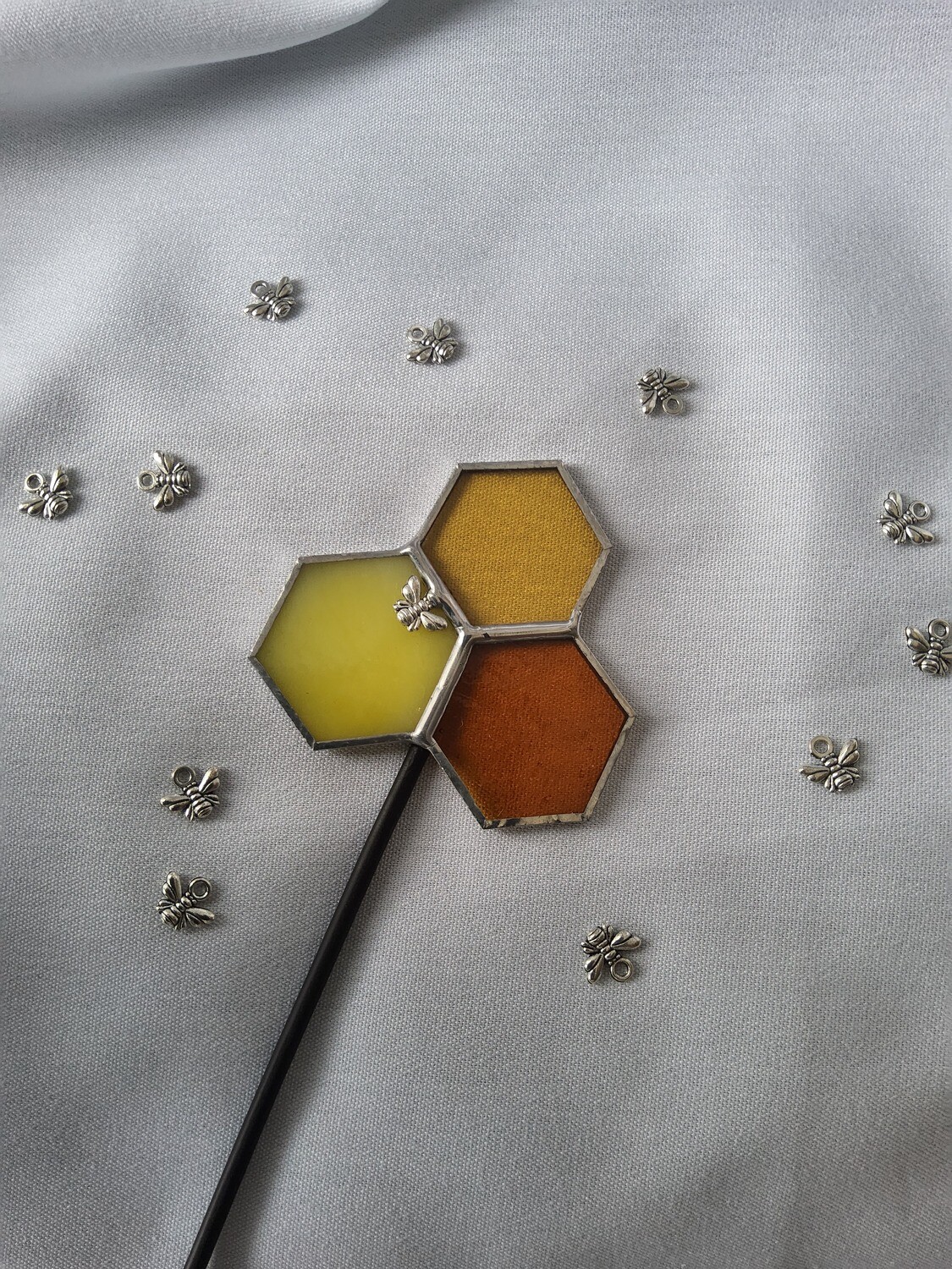 Pot stake decoration/ bouquet decoration - honeycomb